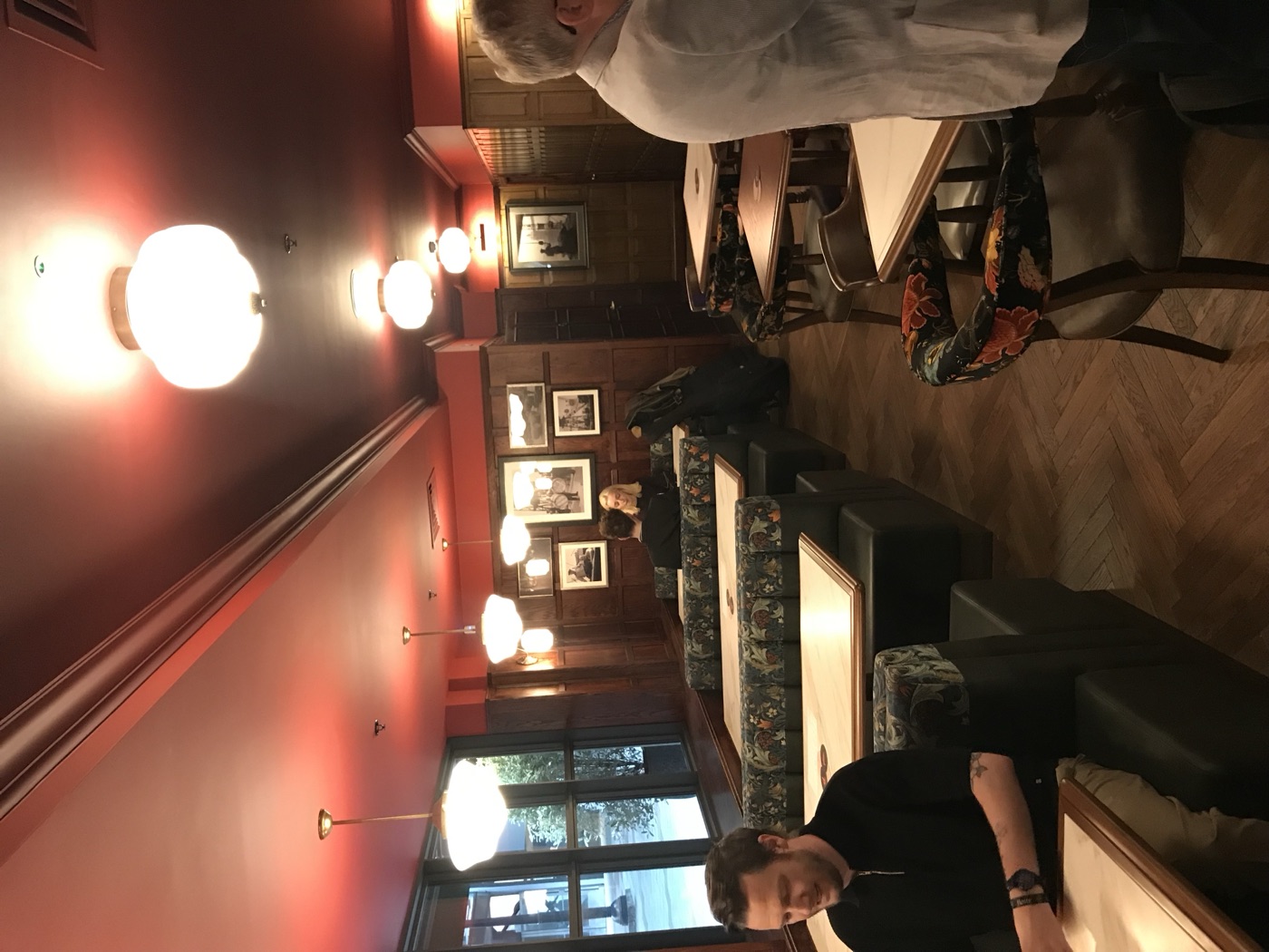 Booth seating in the dining room