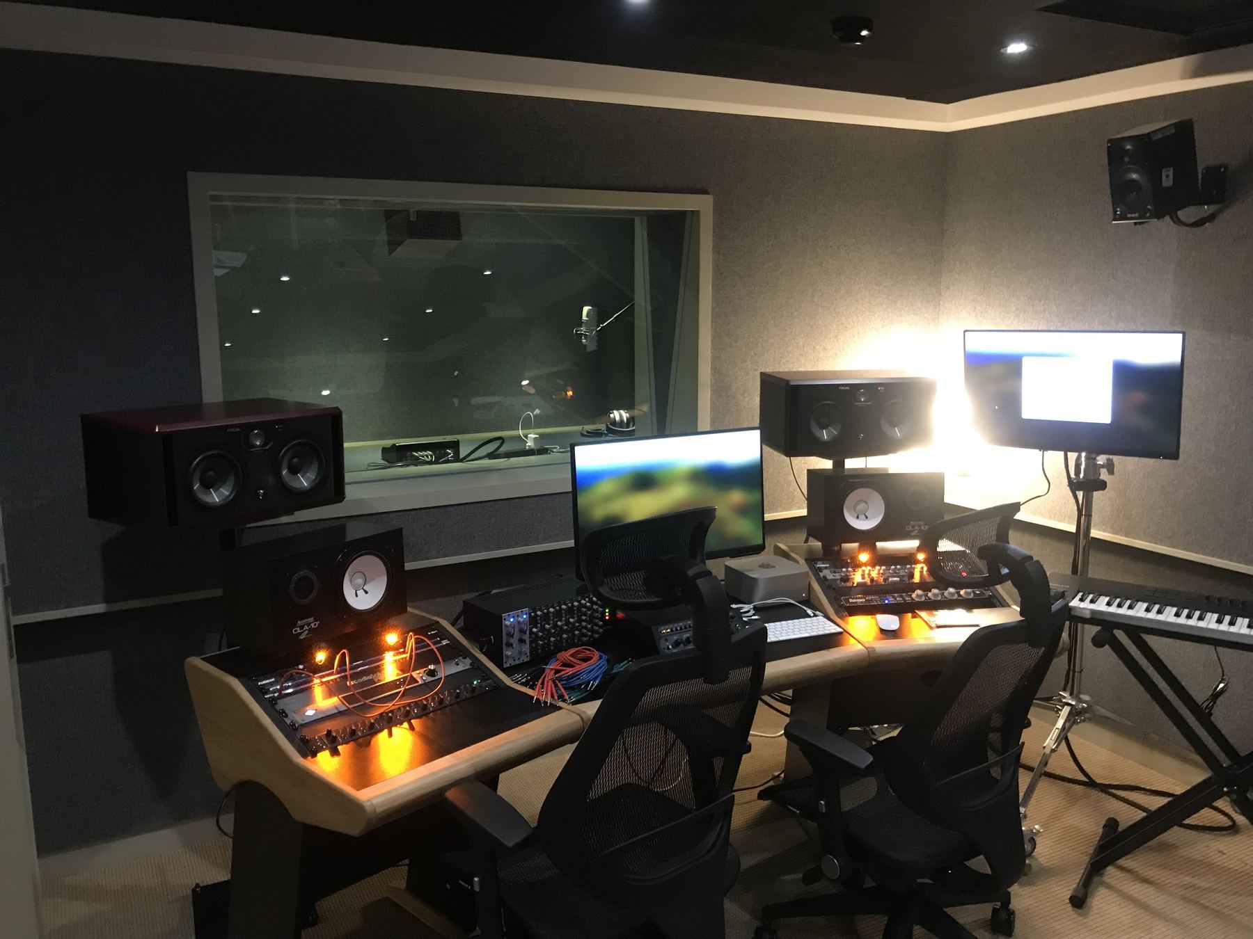 Recording studio control room installed at Soho House, Dean Street